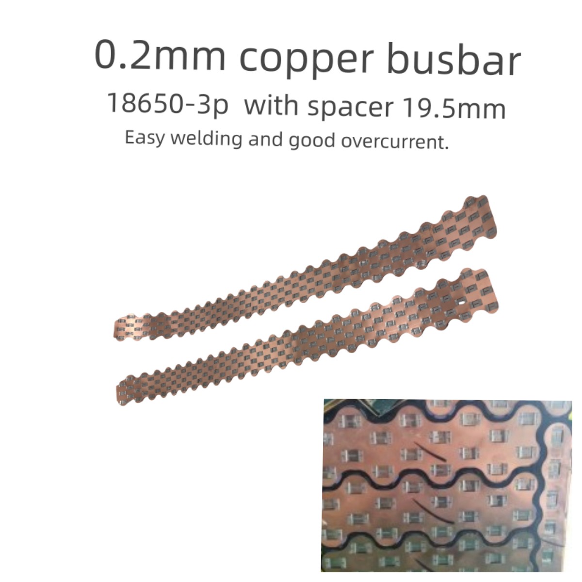 18650-3P W Style Copper Busbar - Diy Electronic Components ulasan dan harga
