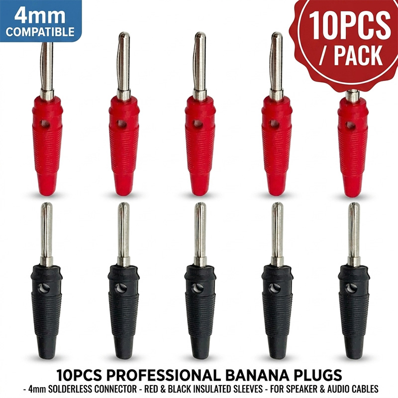 10pcs 4mm Banana Plugs Connect - Diy Electronics Audio ulasan dan harga