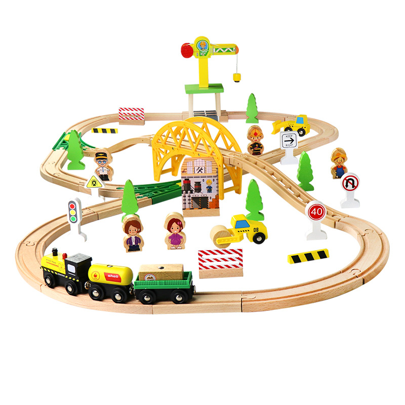 Wooden Train Track Highway Rin - Diy Electric Car ulasan dan harga