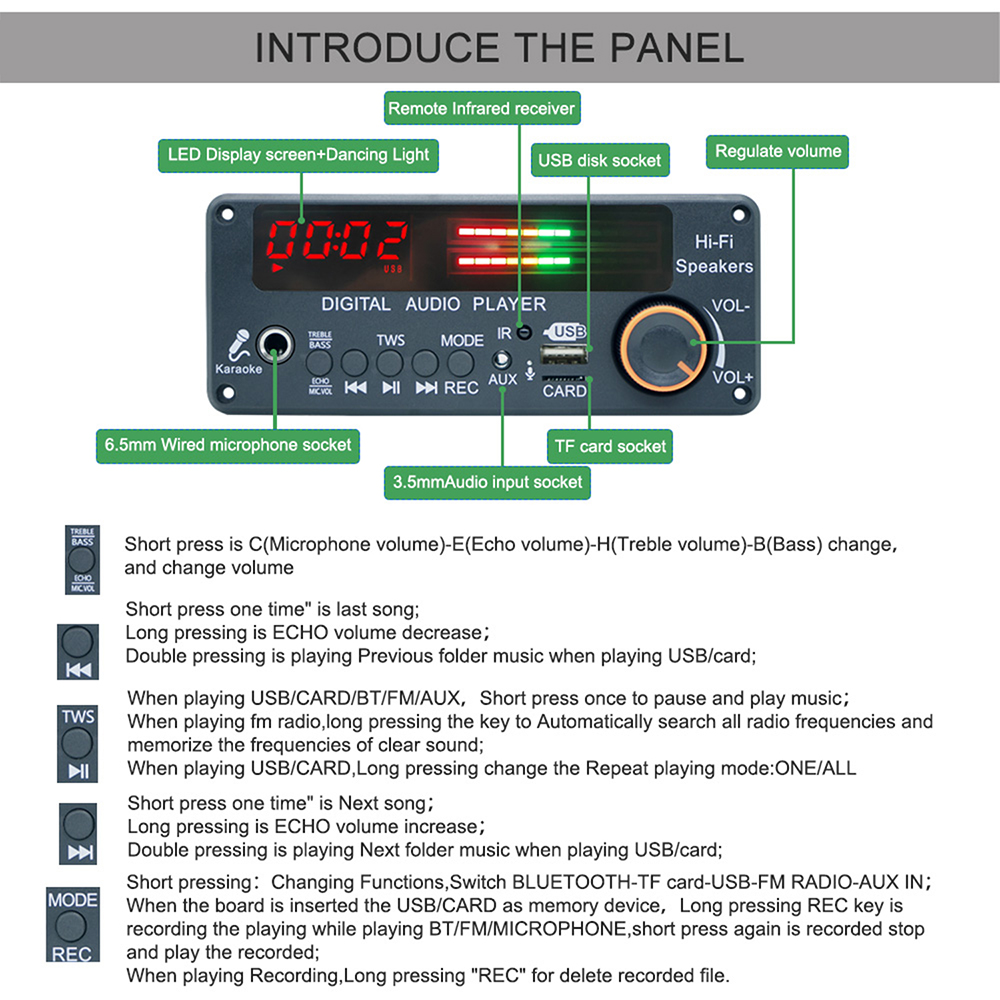 DC12V MP3 WMA WAV Decoder Boar - Diy Electronics Audio ulasan dan harga